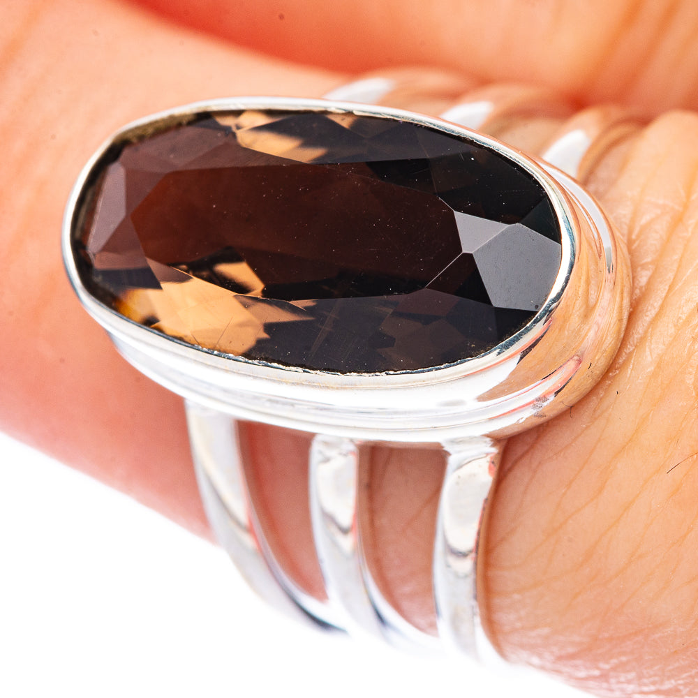 Smoky Quartz Ring Size 6.75 (925 Sterling Silver) R1739