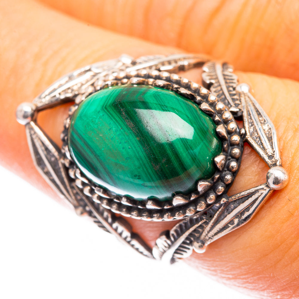 Malachite Ring Size 7.25 (925 Sterling Silver) R141529