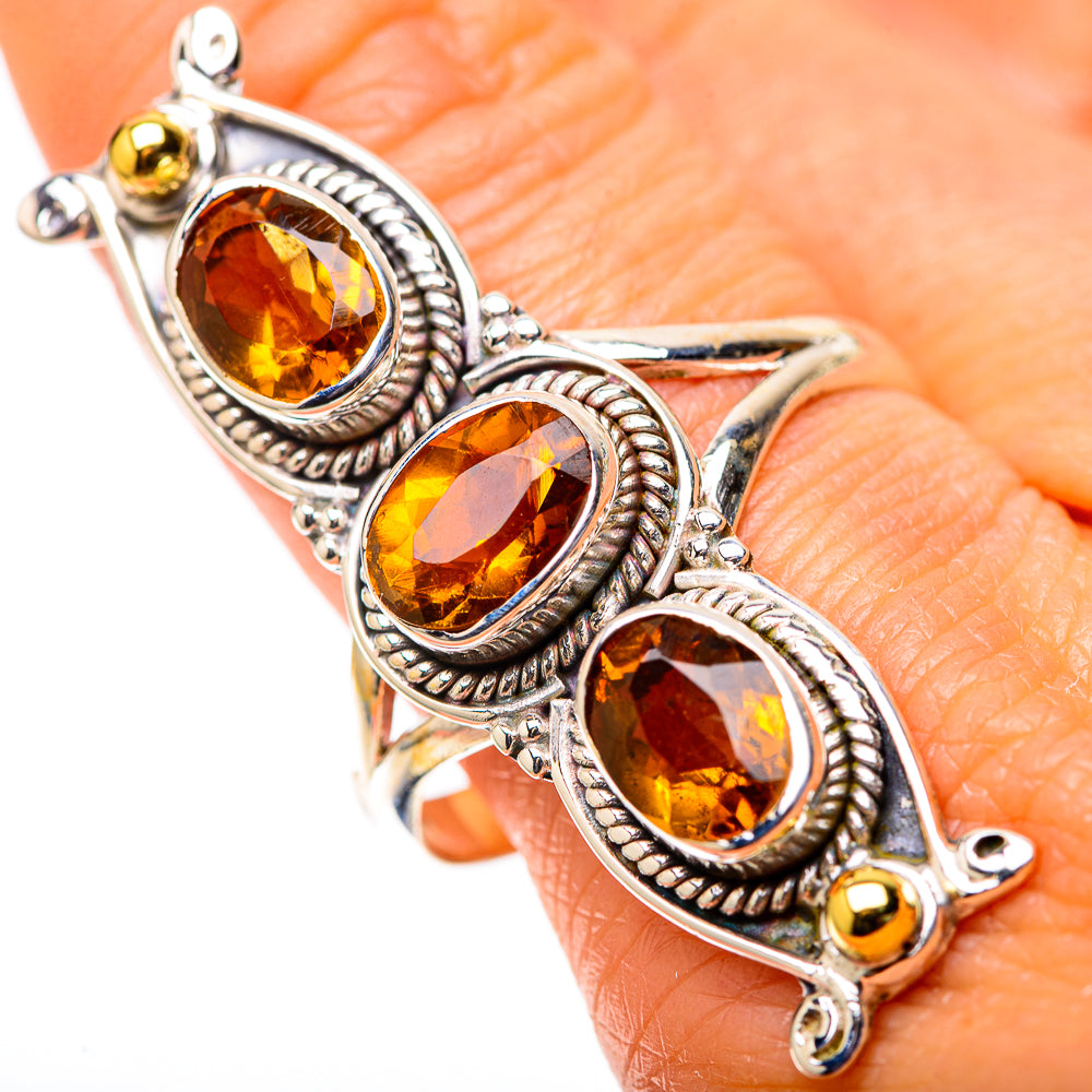 Large Faceted Citrine 925 Sterling Silver Ring Size 10.75 (925 Sterling Silver) RING139634