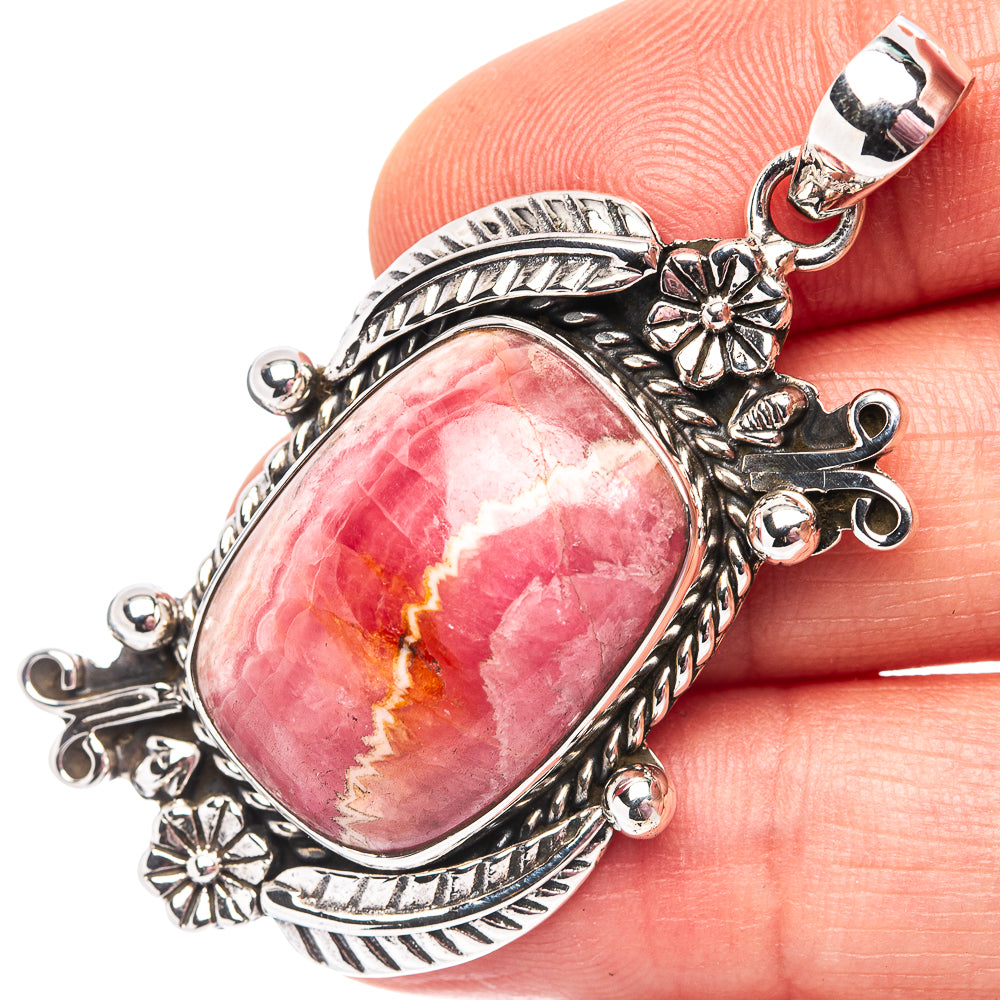 Premium Rhodochrosite Pendant 2" (.925 Sterling Silver)
