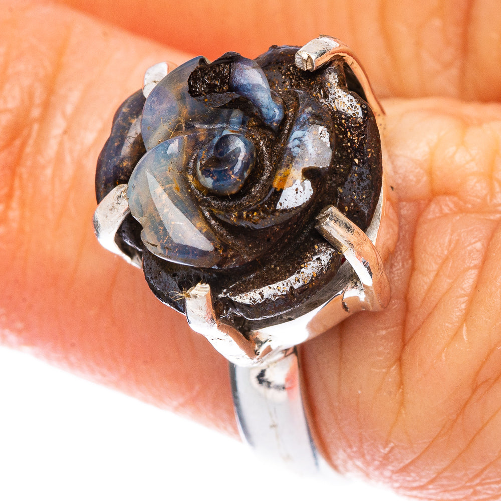 Boulder Opal Rose 925 Sterling Silver Ring Size 6 Ana Co R2452