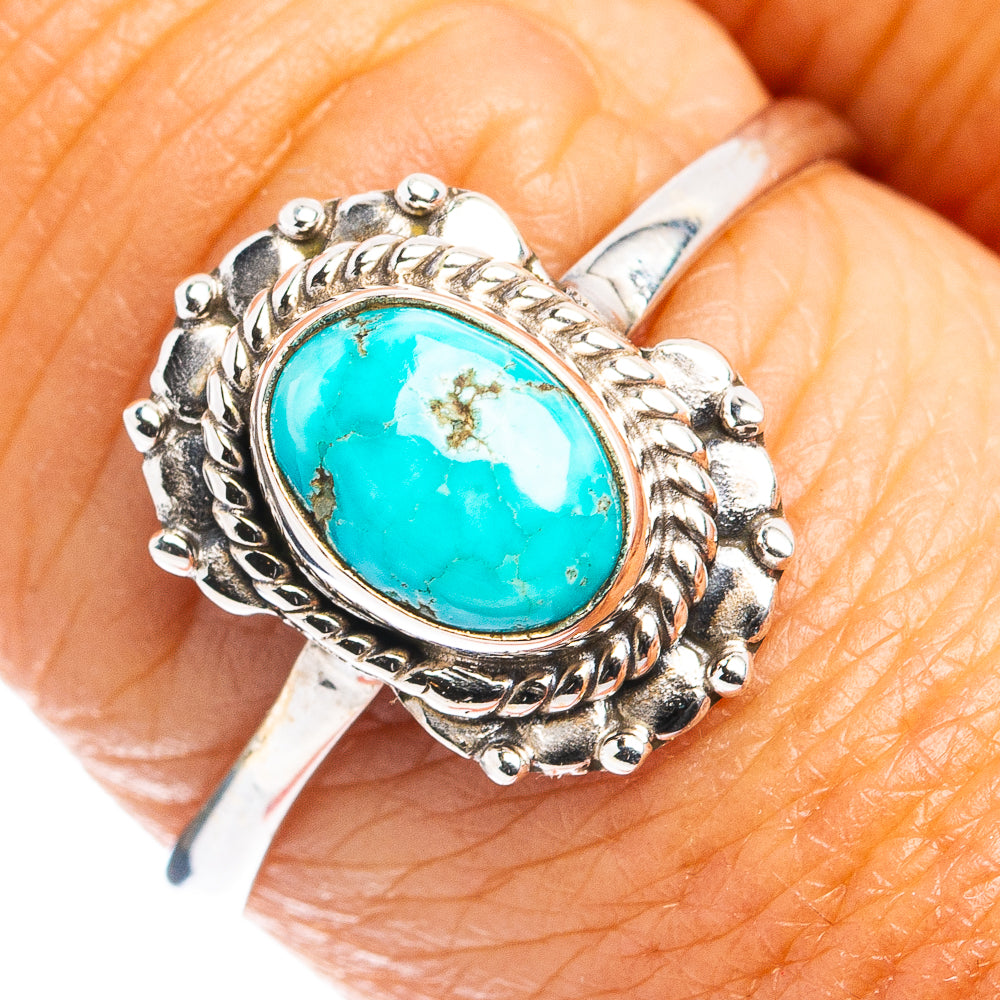 Sonoran South Hill Turquoise Dainty Ring Size 8.75 (.925 Sterling Silver)