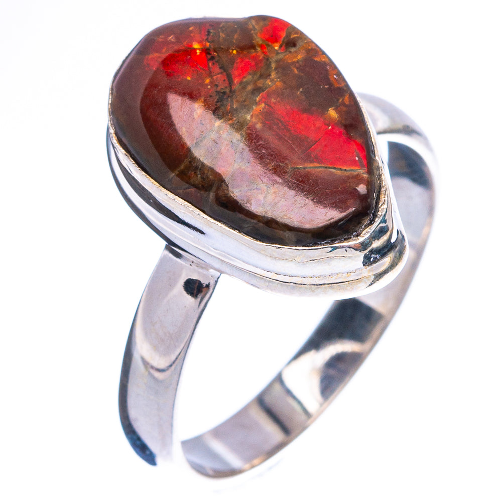 Rare Ammolite Ring Size 9 (925 Sterling Silver) R4918