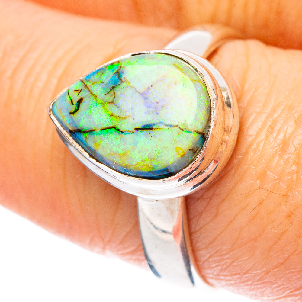 Rare Sterling Opal Ring Size 8 (925 Sterling Silver) R4387