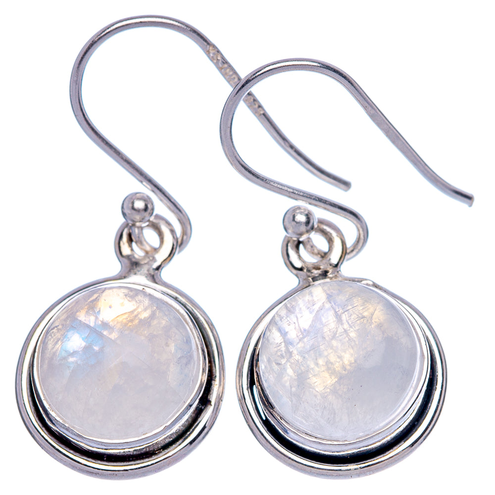 Rainbow Moonstone Earrings 1 1/8" (925 Sterling Silver) E433309