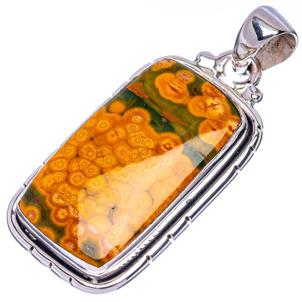 Ocean Jasper Pendant 1 1/2" (925 Sterling Silver) P41407