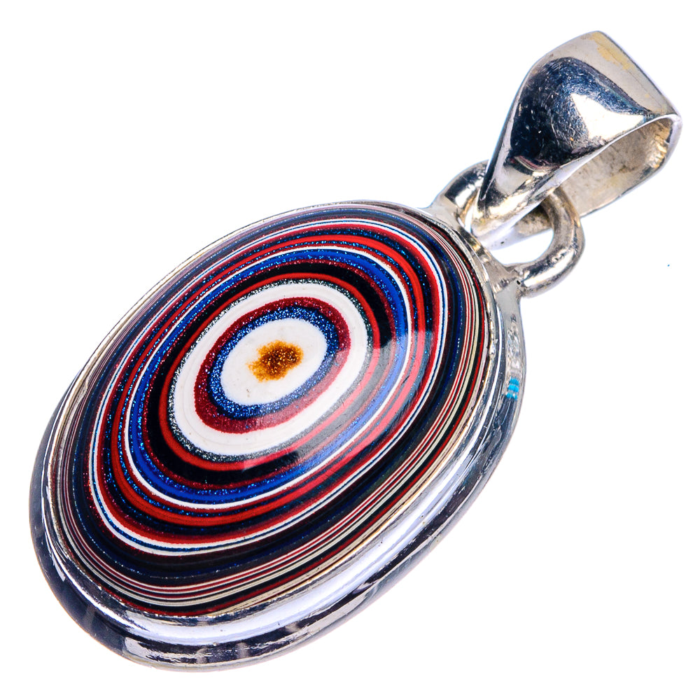 Fordite Pendant 1 1/4" (925 Sterling Silver) P39778