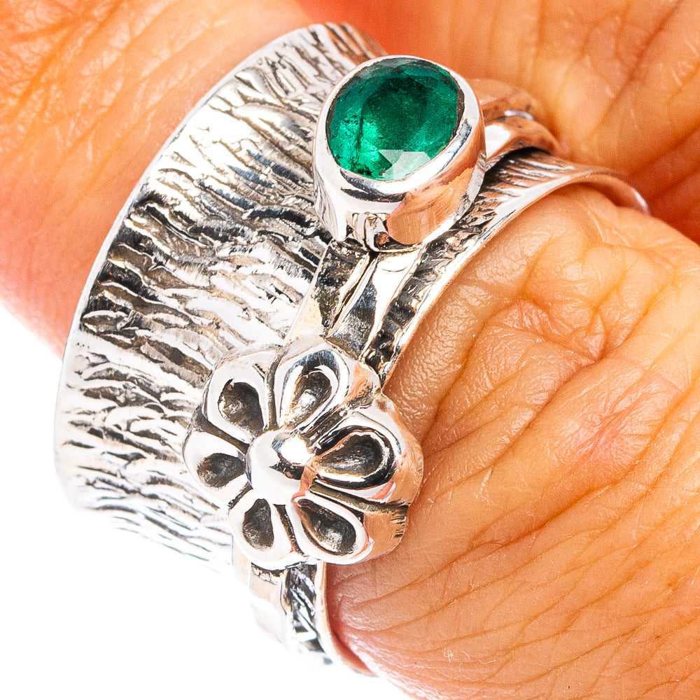 Premium Zambian Emerald Ring Size 6.75 (.925 Sterling Silver)