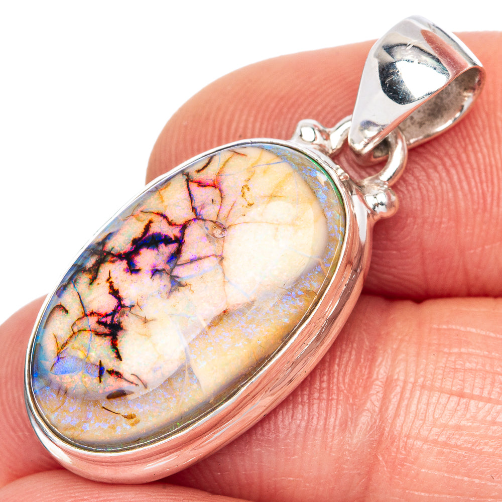 Rare Sterling Opal Pendant 1 1/4" (925 Sterling Silver) P41657