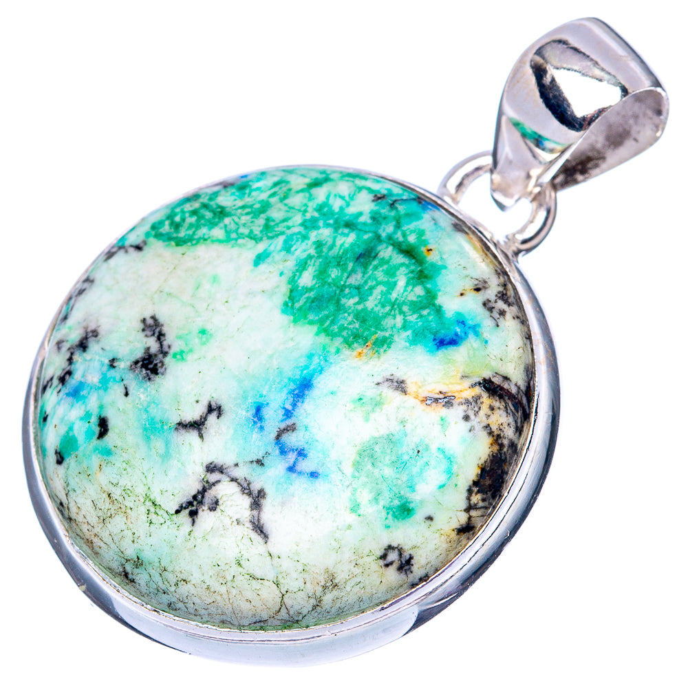 Azurite 925 Sterling Silver Pendant 1 3/8" (925 Sterling Silver) P42626