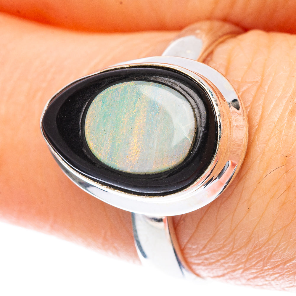 Triplet Opal Ring Size 7.75 (925 Sterling Silver) R2253