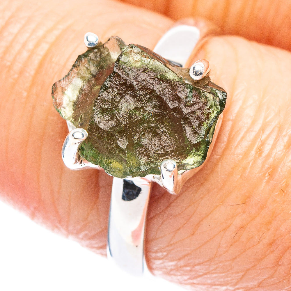 Moldavite Ring Size 8 (.925 Sterling Silver)