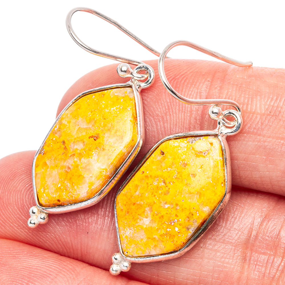 Bumble Bee Jasper Earrings 1 1/2" (925 Sterling Silver) E1732