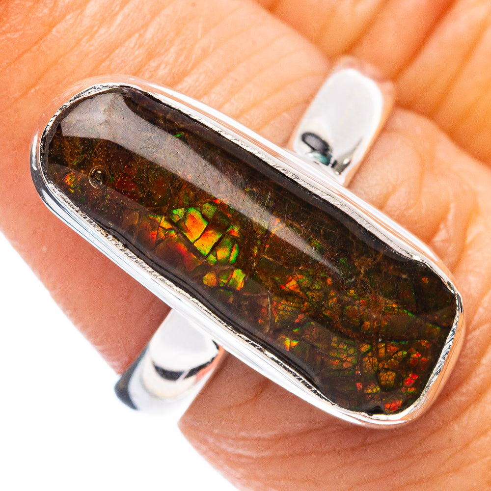 Rare Ammolite Ring Size 7 (925 Sterling Silver) R4991