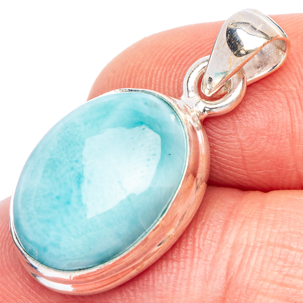 Larimar Pendant 1 1/8" (925 Sterling Silver) P44108
