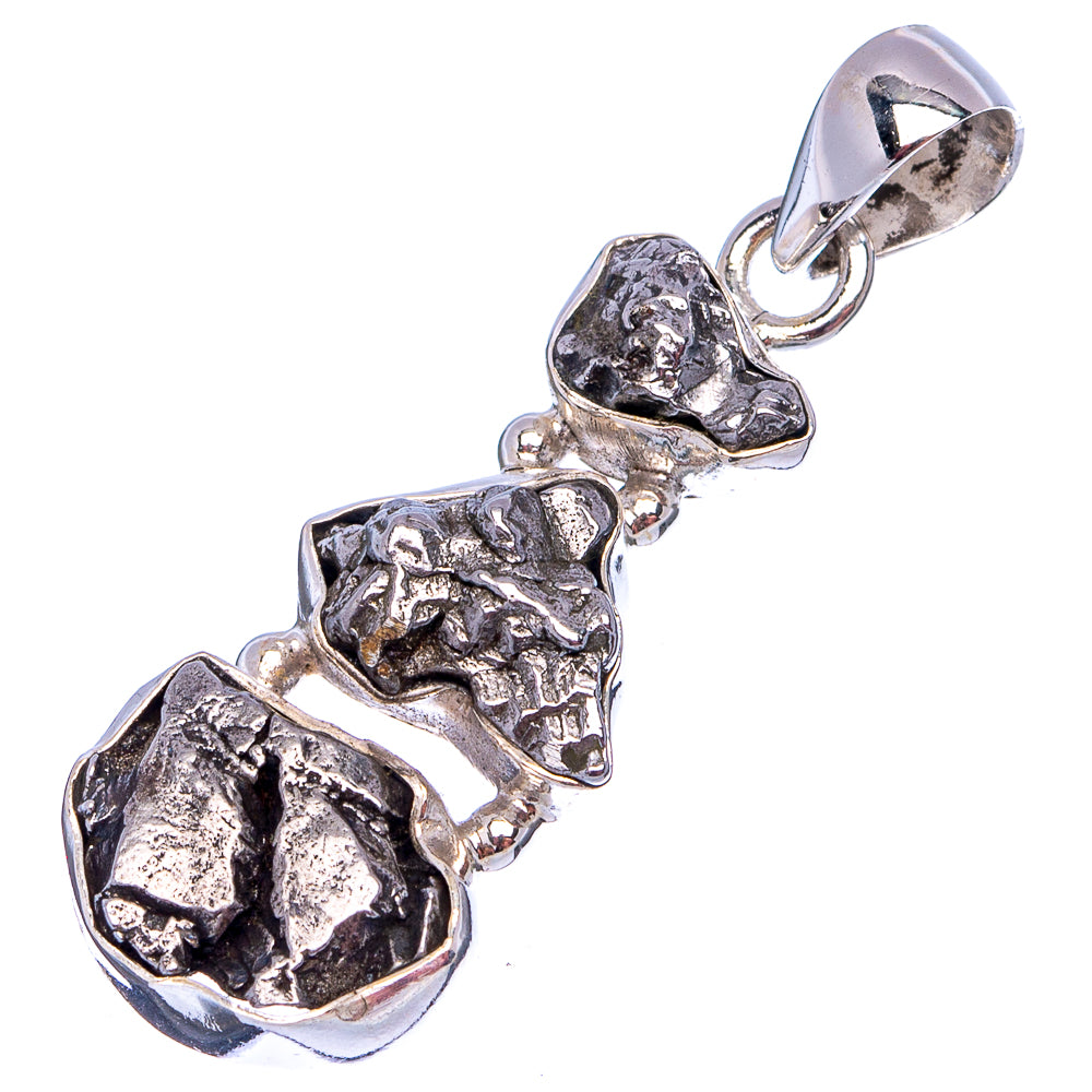 Rare Campo del Cielo Meteorite Pendant 1 1/2" (.925 Sterling Silver)