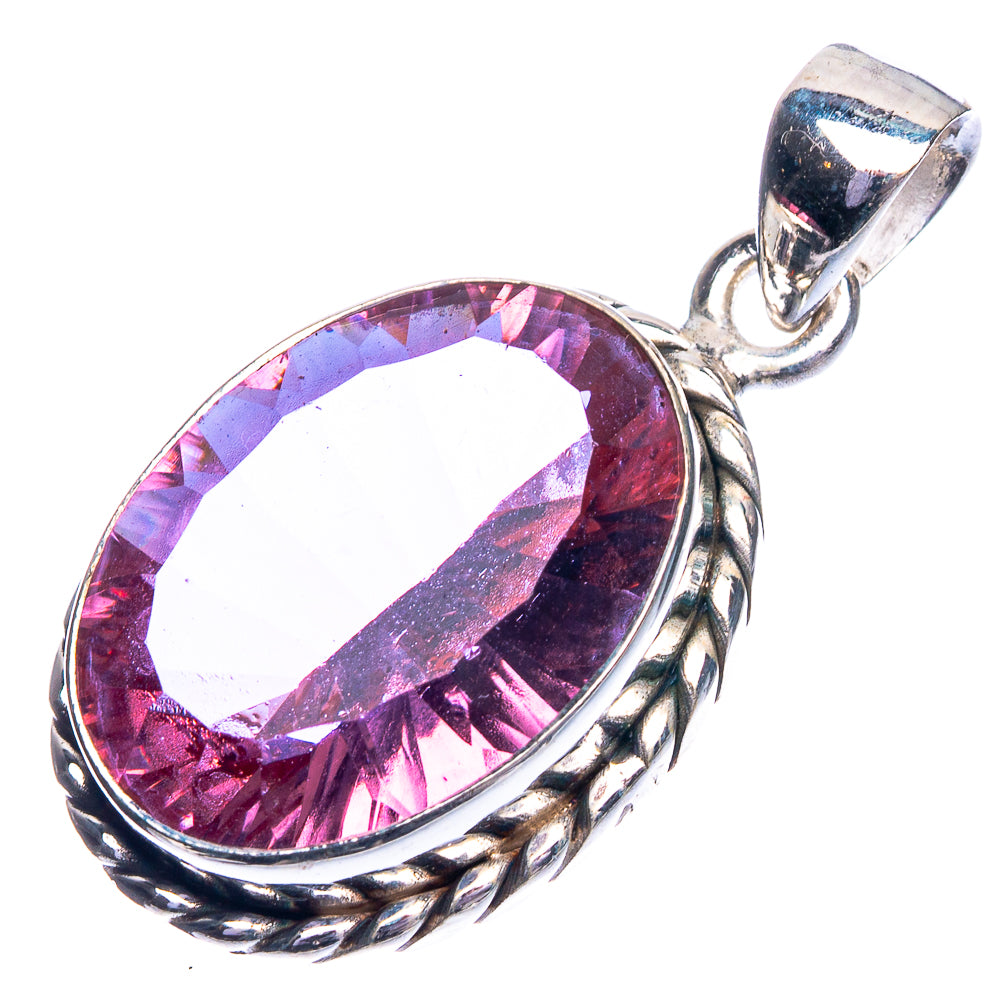 Faceted Color Change Alexandrite (Lab.) Pendant 1 1/4" (925 Sterling Silver) P39164