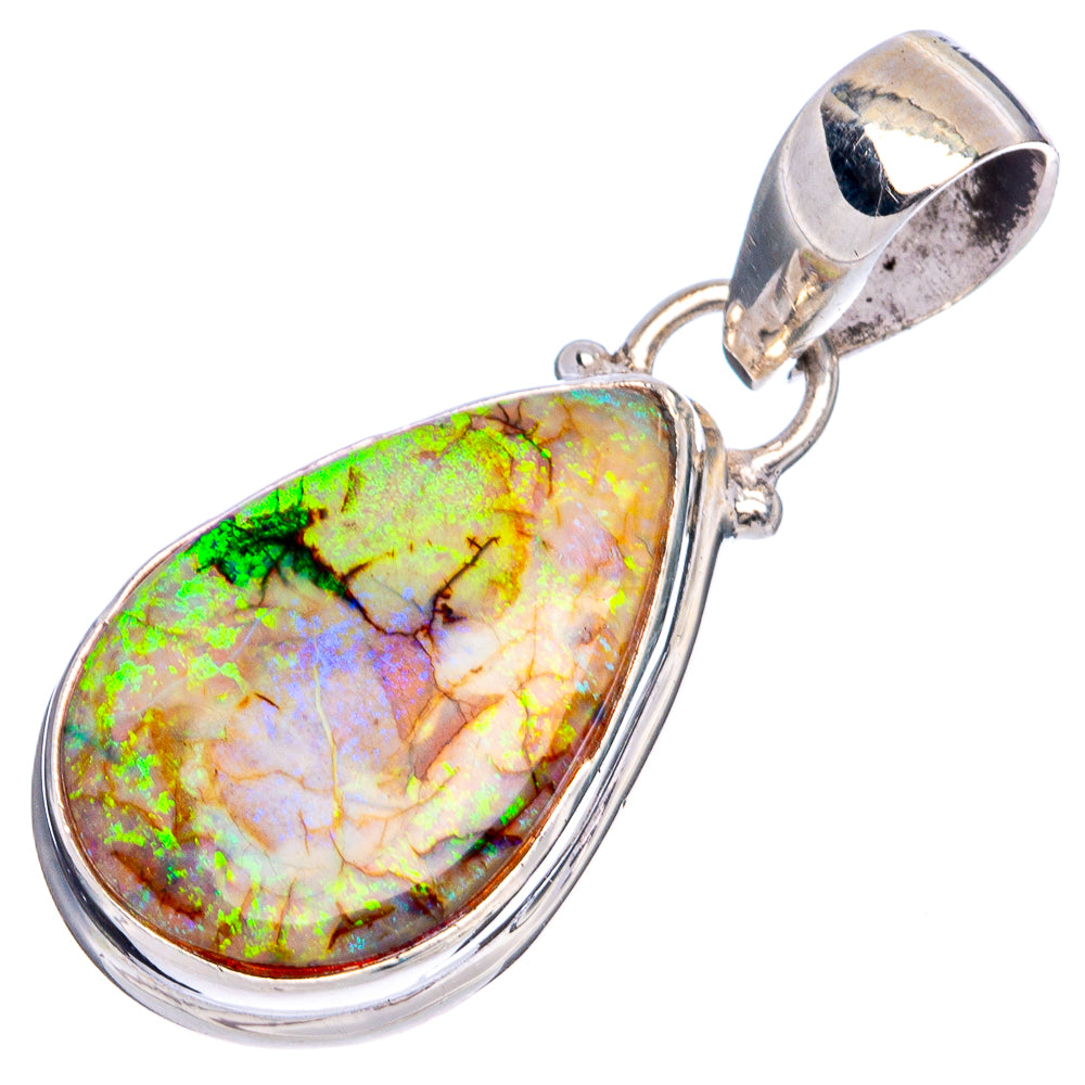 Rare Sterling Opal Pendants 1 3/8" (925 Sterling Silver) P43237