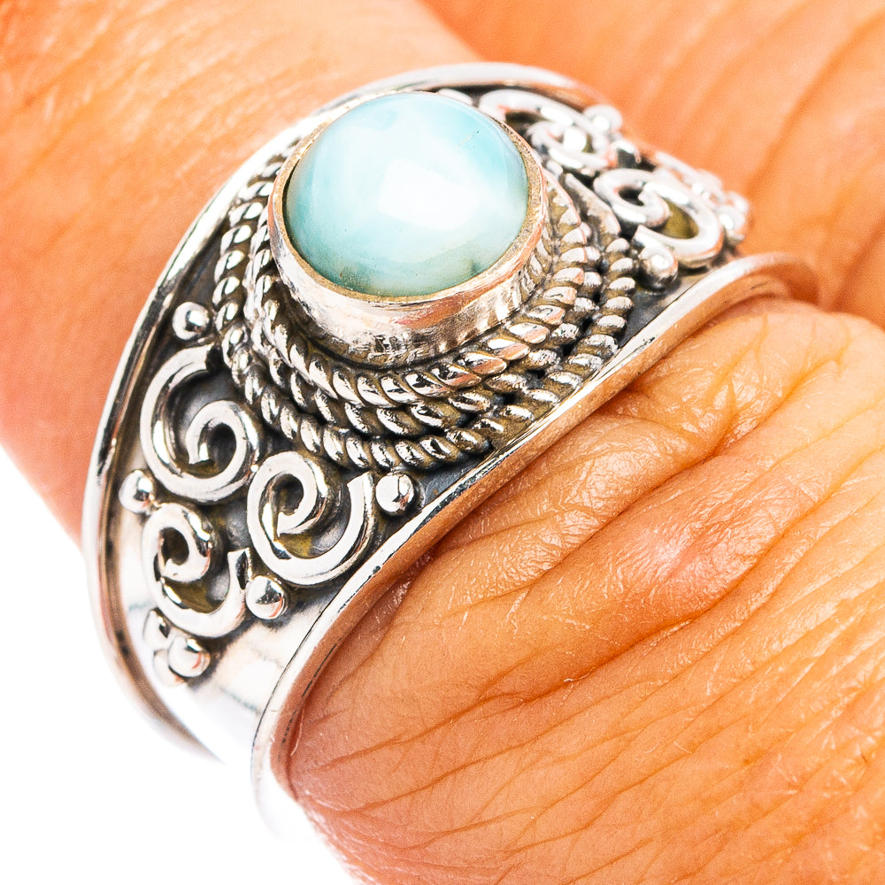 Rare Larimar Cocktail Ring Size 6.75 (.925 Sterling Silver)