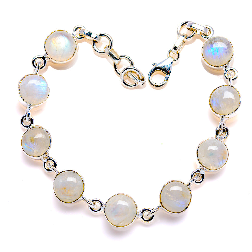 Rainbow Moonstone 925 Sterling Silver Bracelets Adjustable (925 Sterling Silver) BR90202