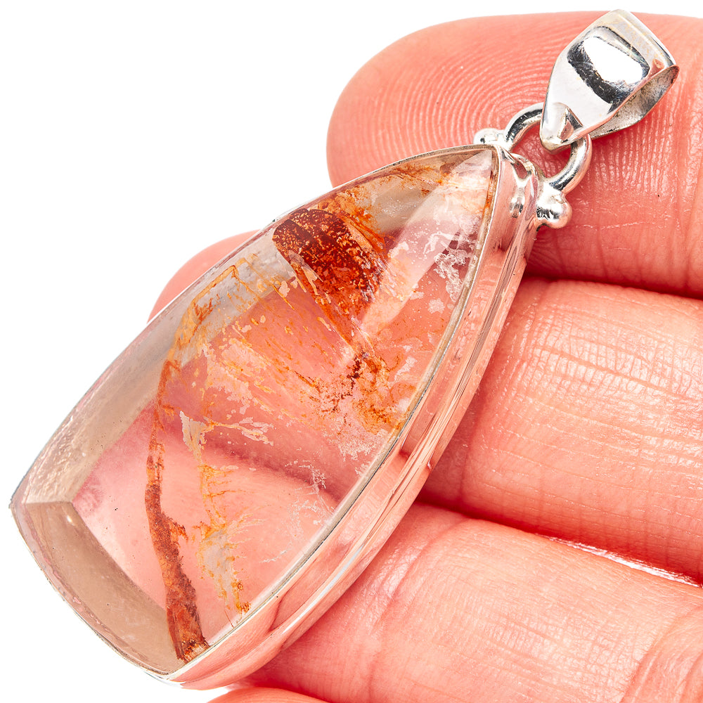 Marcasite In Quartz Pendant 1 7/8" (.925 Sterling Silver)