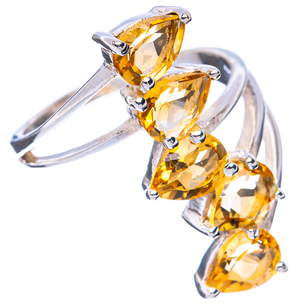 Faceted Citrine Ring Size 7.75 (925 Sterling Silver) R3109