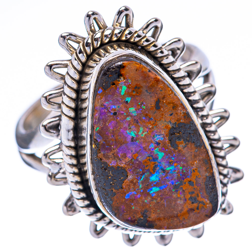 Rare Boulder Opal Ring Size 6 (925 Sterling Silver) R2233
