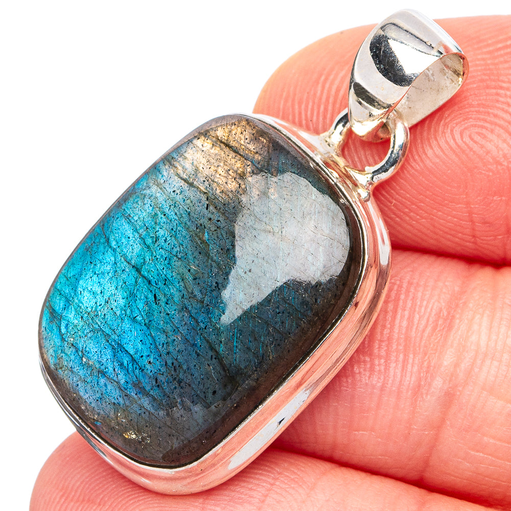 Labradorite Pendant 1 1/4" (.925 Sterling Silver)
