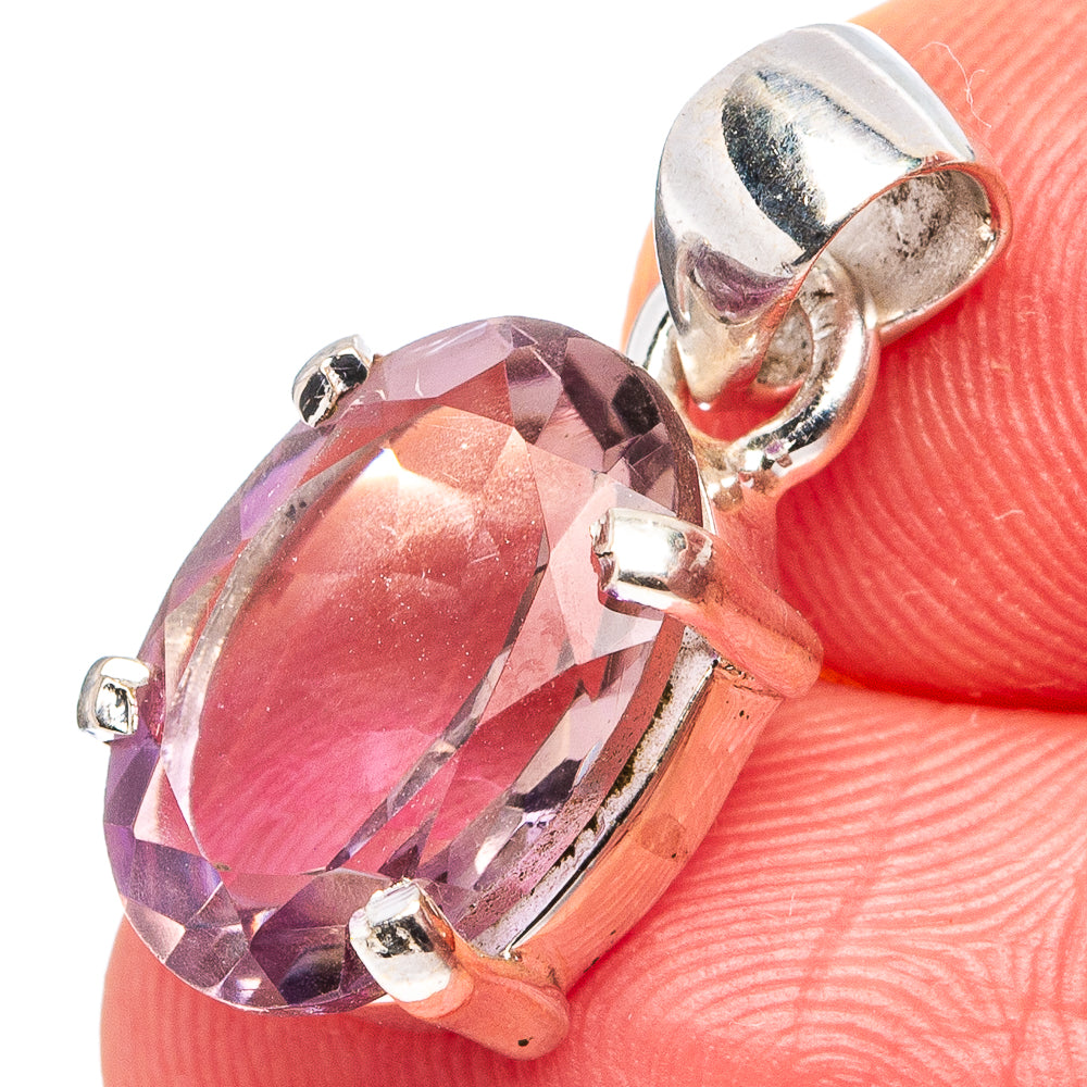 Faceted Ametrine Dainty Pendant 7/8" (.925 Sterling Silver)