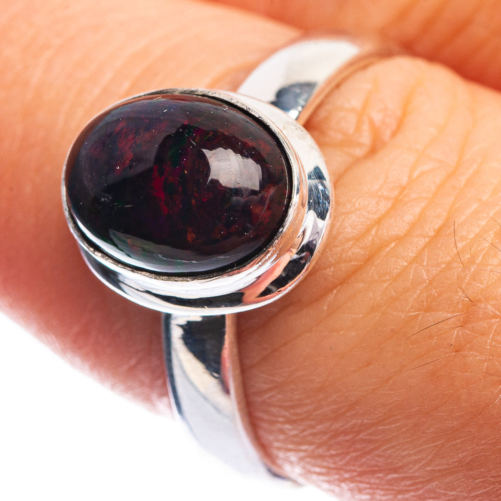Black Opal Ring Size 7.75 (925 Sterling Silver) R144108