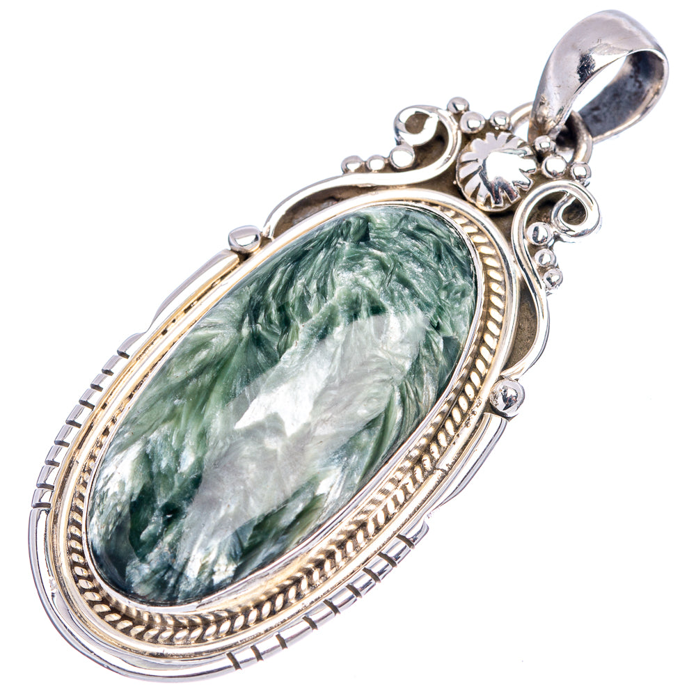 Premium Seraphinite Pendant 2 1/4" (.925 Sterling Silver)