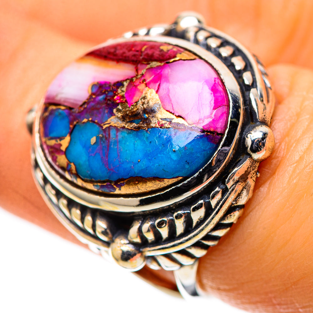 Kingman Pink Dahlia Turquoise 925 Sterling Silver Ring Size 6.25 (925 Sterling Silver) RING139572