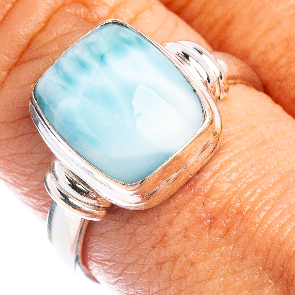 Rare Larimar Ring Size 9 (.925 Sterling Silver)