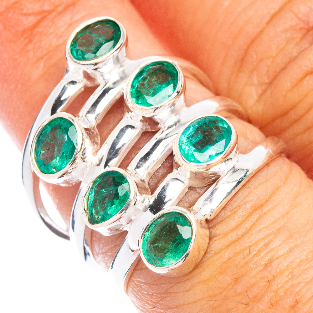 Rare Zambian Emerald Ring Size 6.75 (925 Sterling Silver) R7454