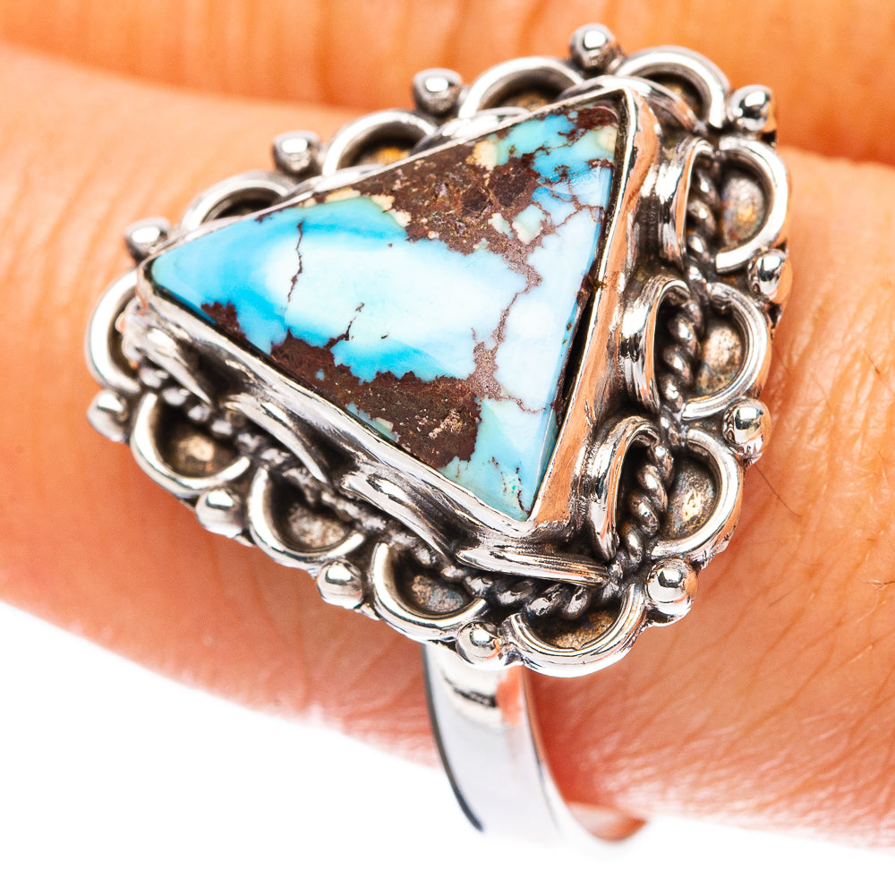 Rare Golden Hills Turquoise Ring Size 9.5 (925 Sterling Silver) R4251