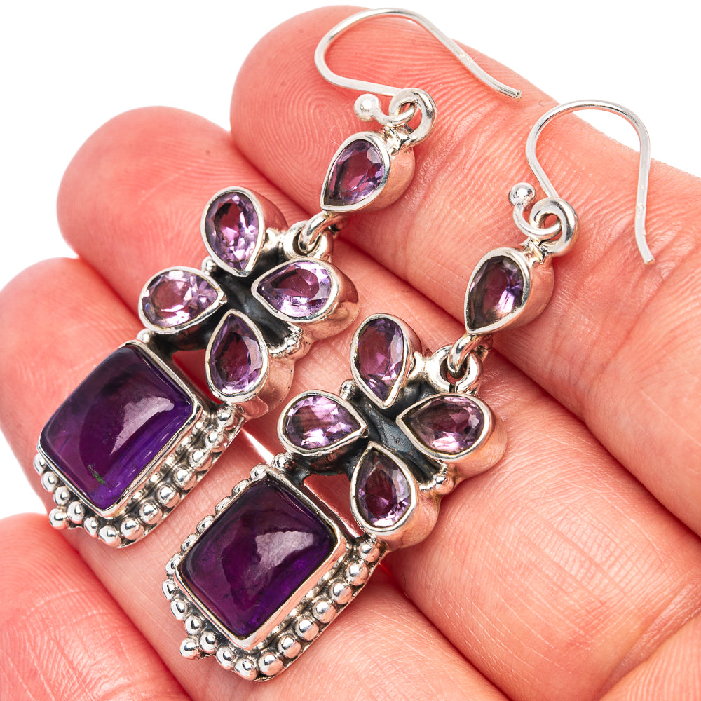 Premium Amethyst Earrings 2 1/8" (925 Sterling Silver) E1585