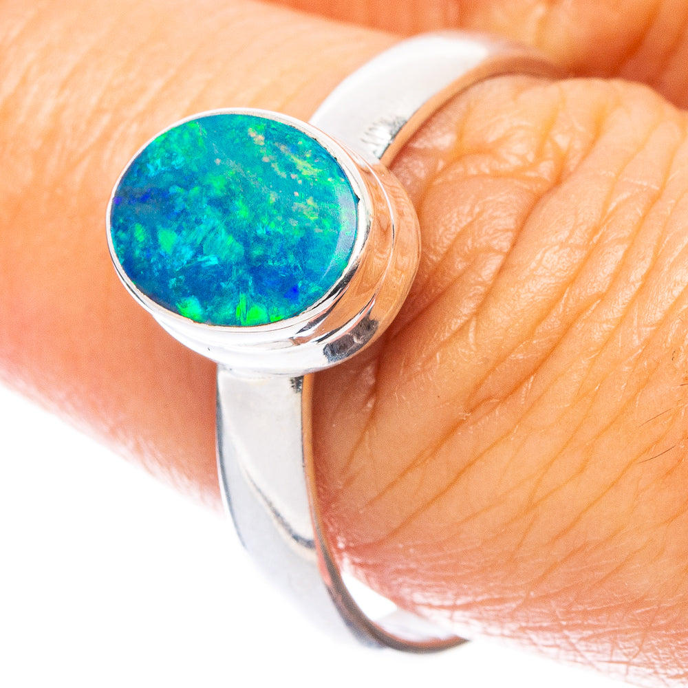 Rare Doublet Opal Ring Size 9 (925 Sterling Silver) R7139