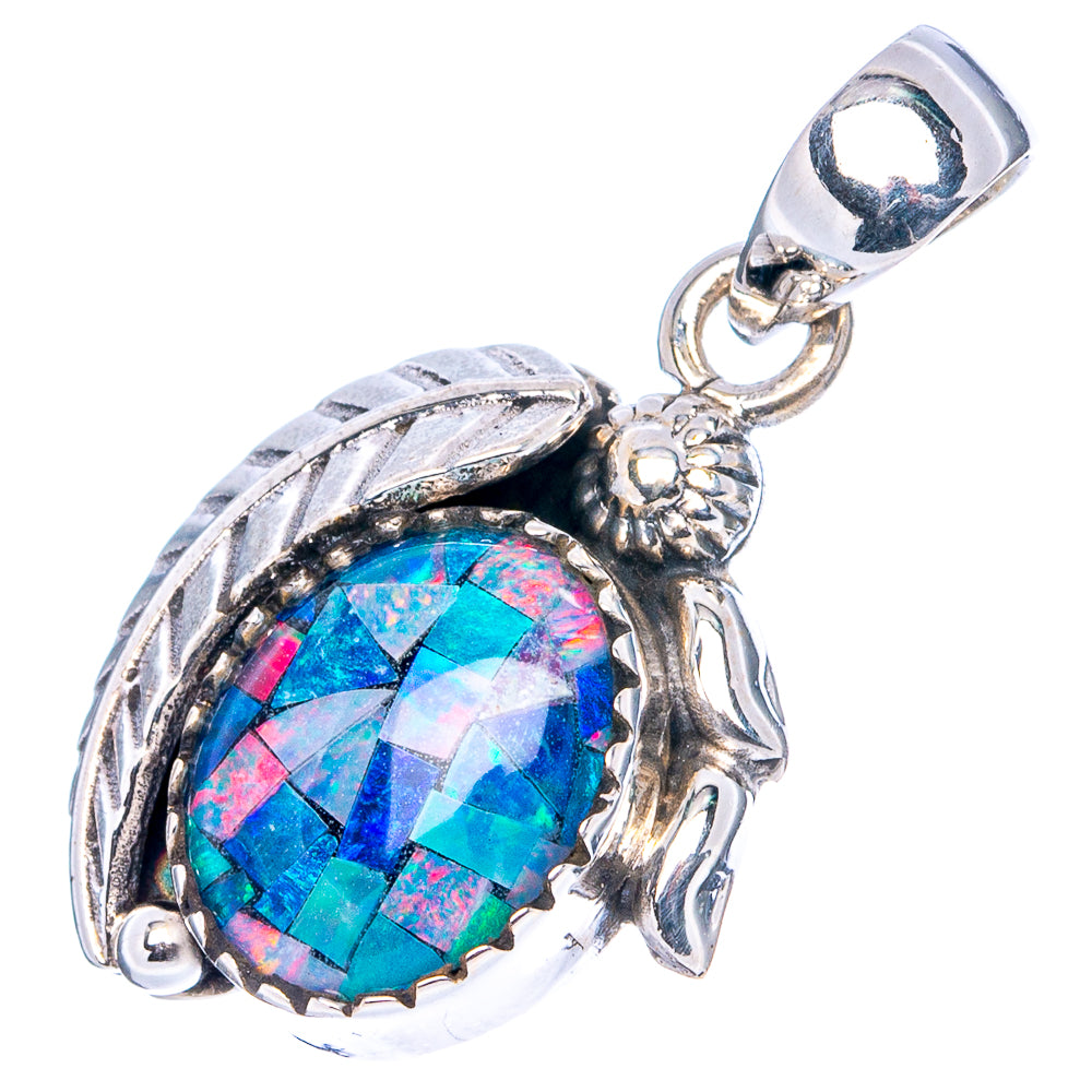 Rare Triplet Opal Pendant 1 1/8" (.925 Sterling Silver)