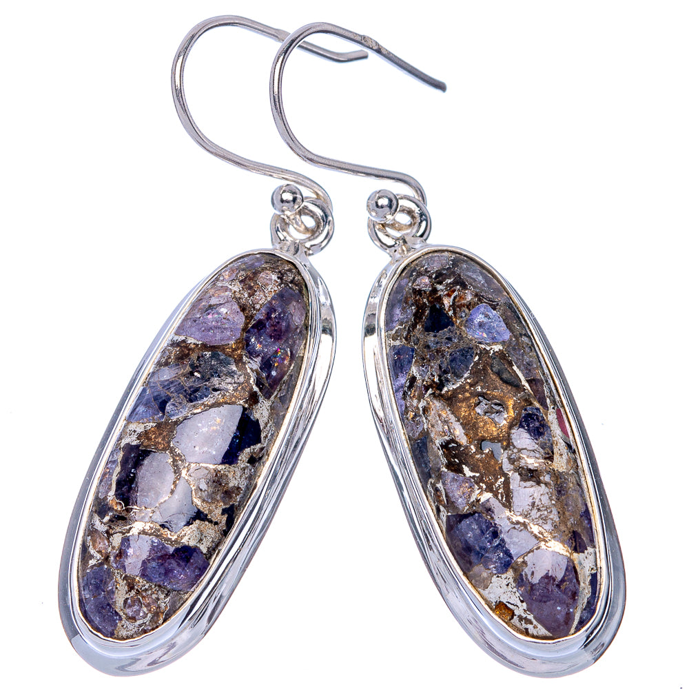 Copper Tanzanite Earrings 1 3/4" (925 Sterling Silver) E433087
