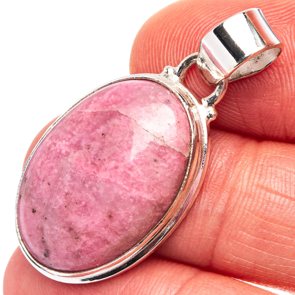 Rhodonite Pendant 1 3/8" (.925 Sterling Silver)