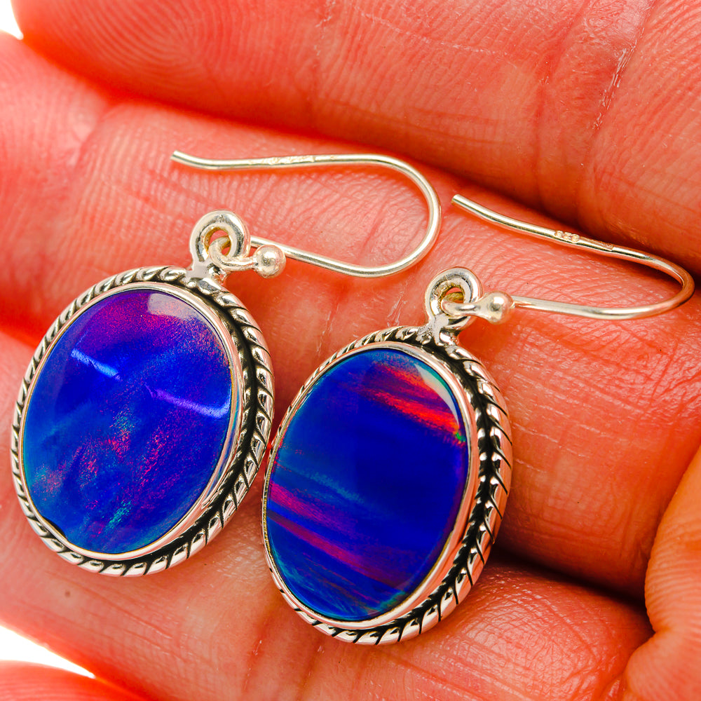 Aura Opal Earrings 1 3/8" (925 Sterling Silver) EARR432016