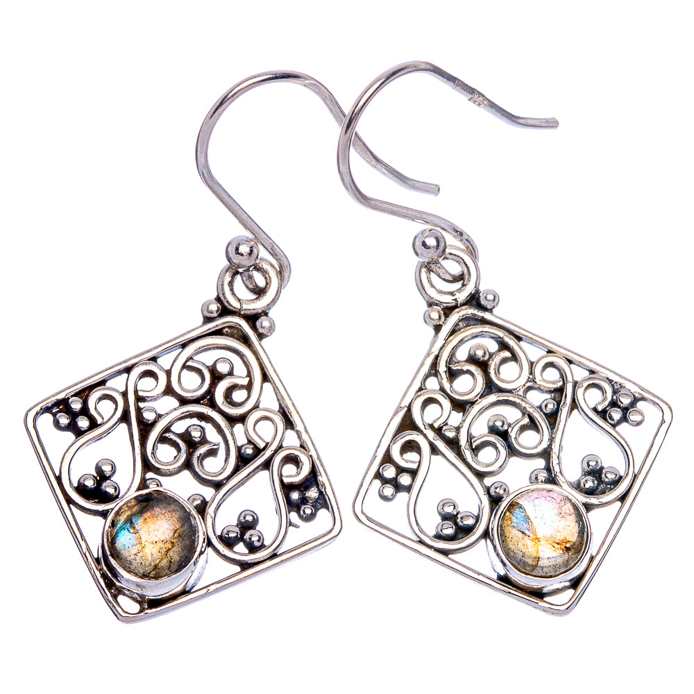 Labradorite Earrings 1 3/8" (925 Sterling Silver) E433225