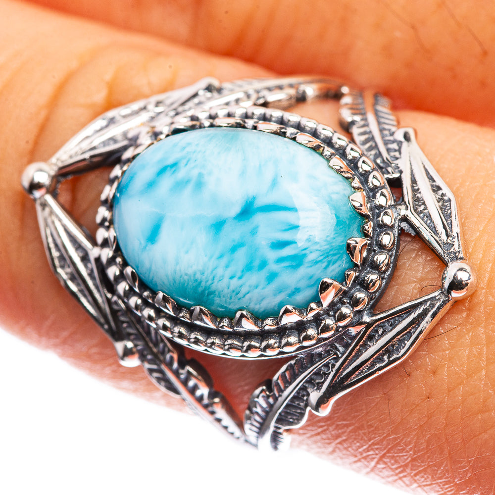 Larimar 925 Sterling Silver Ring Size 8