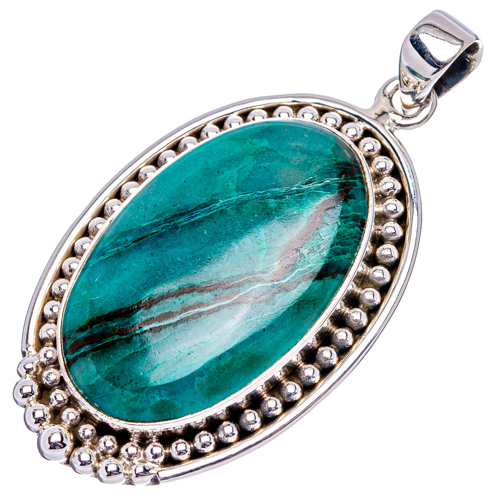 Premium Chrysocolla Pendant 2" (.925 Sterling Silver)