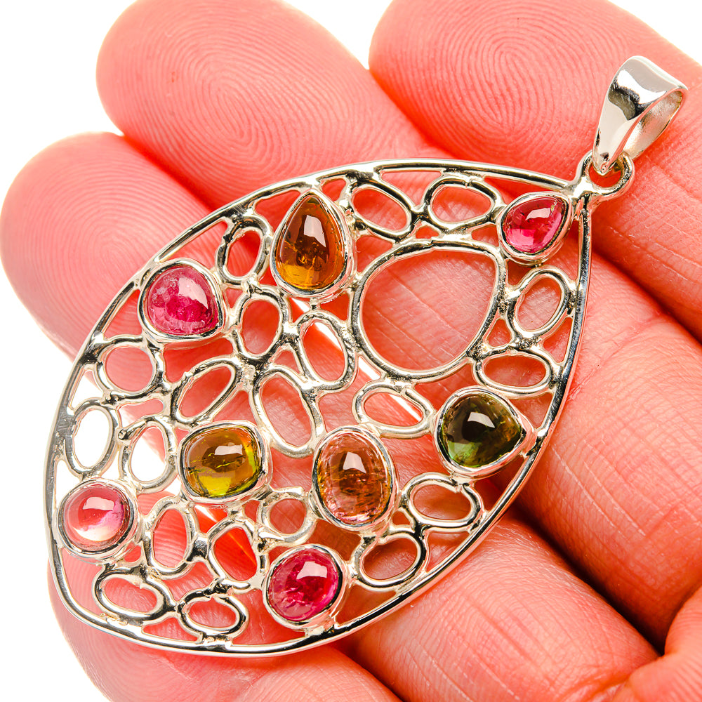 Signature Natural Tourmaline 925 Sterling Silver Pendant 2 3/8" (925 Sterling Silver) PD37796