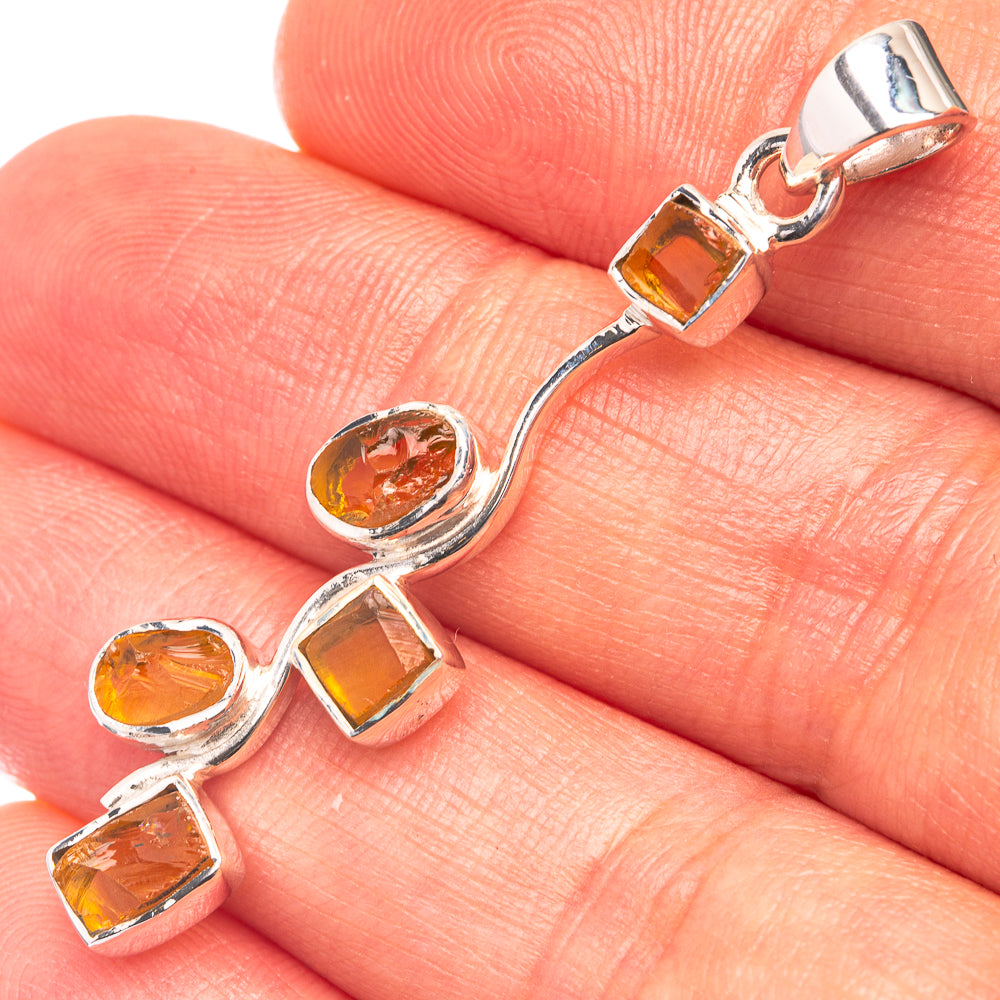 Premium Faceted Citrine Pendant 1 7/8" (925 Sterling Silver) P38752