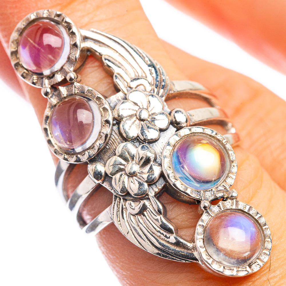 Rainbow Moonstone Ring Size 6.75 (925 Sterling Silver) RING143296