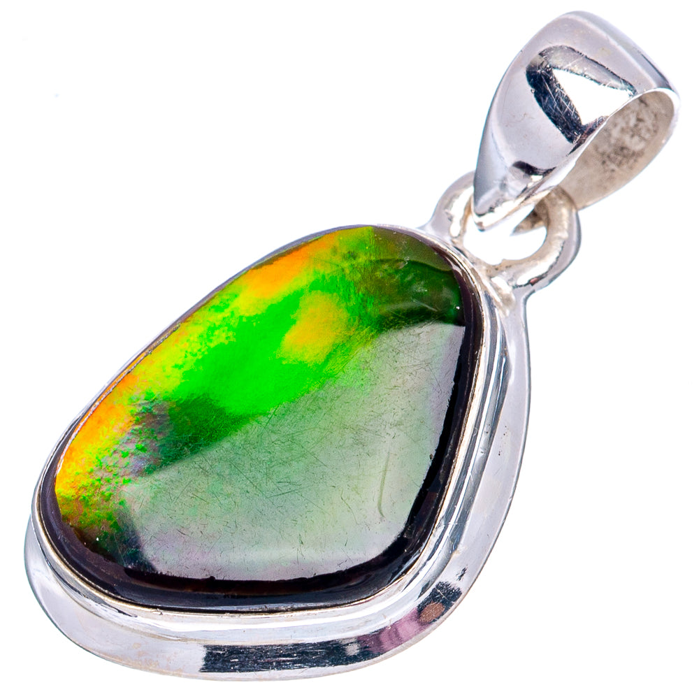 Premium Canadian Ammolite Pendant 1 1/8" (.925 Sterling Silver)