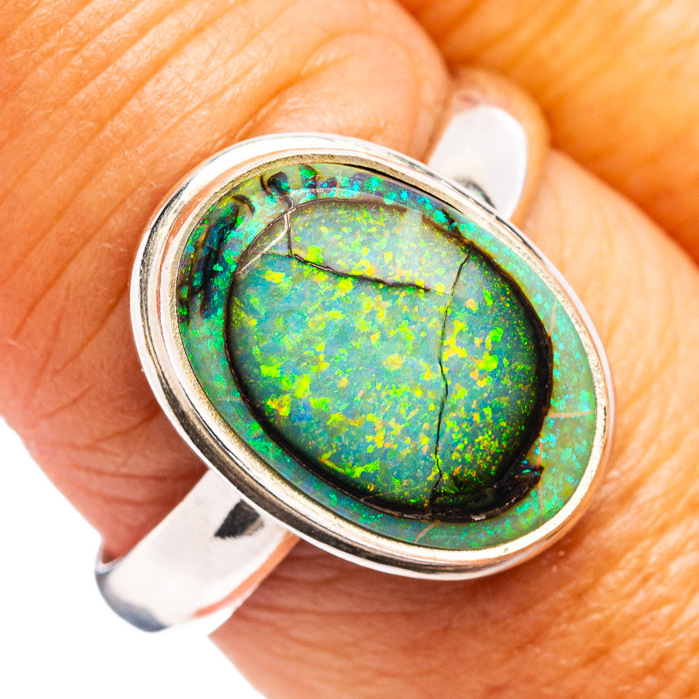 Rare Sterling Opal Ring Size 9 (.925 Sterling Silver)