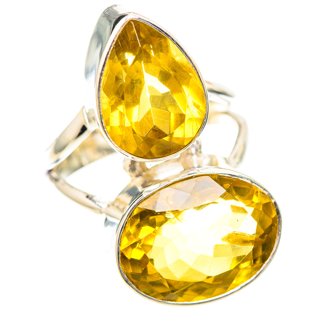 Large Faceted Citrine 925 Sterling Silver Ring Size 7.5 (925 Sterling Silver) RING139629